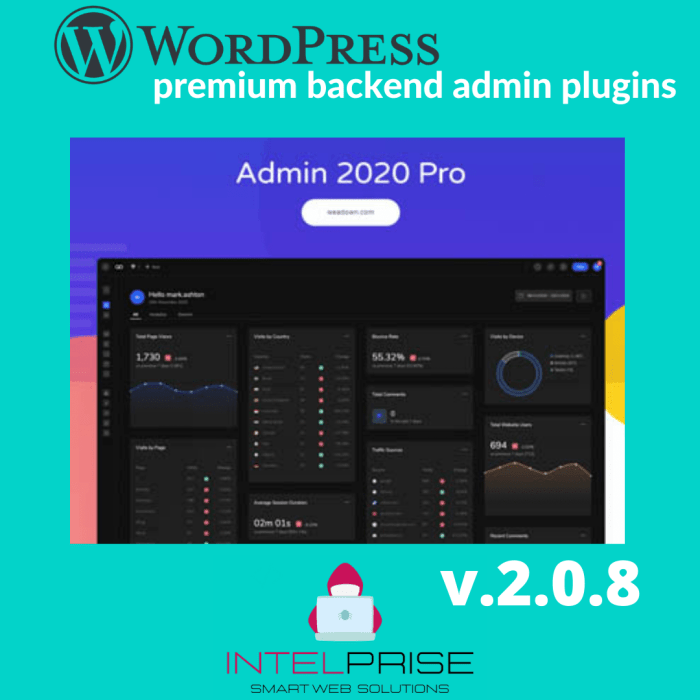 Admin 2020 PRO v.2.0.8 Modern Wordpress Dashboard