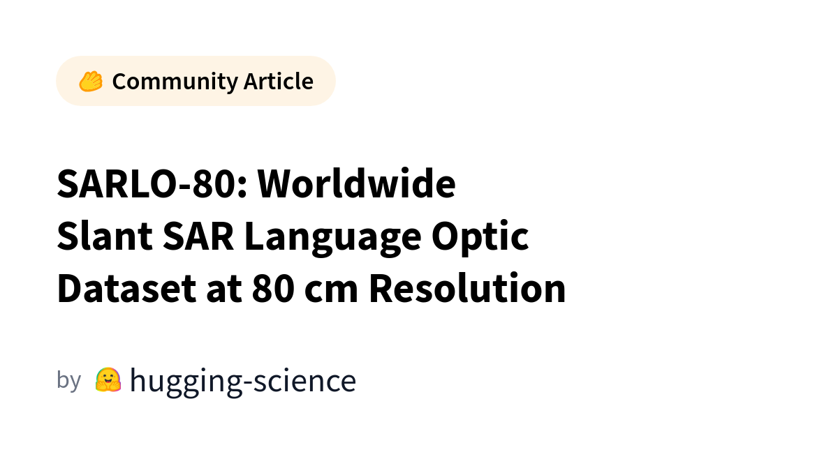Sarlo 80 Sar Optic Language Dataset Tftc2E