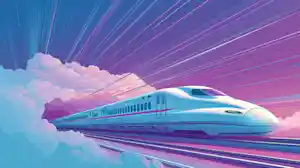 Nuneybits Vector Art Of A Sleek Bullet Train Bursting From A Cl 32A805Aa 272C 4B34 Ac16 Cf20508B7Ff4 4Tcwgm