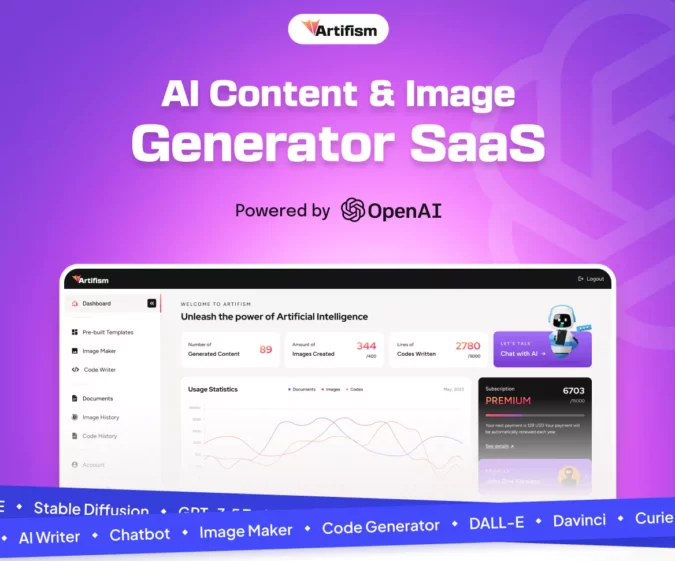 Artifism Canvas Artifism 6.1.0 – Ai Content, Image, Video, Chat, Chatbot, Voiceover &Amp;Amp; Code Generator Saas - Image 1
