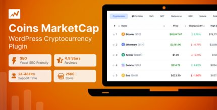 Coins Marketcap 5.8.3 Wordpress Cryptocurrency Plugin