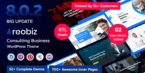 Reobiz 8.0.1 Consulting Business Wordpress Theme